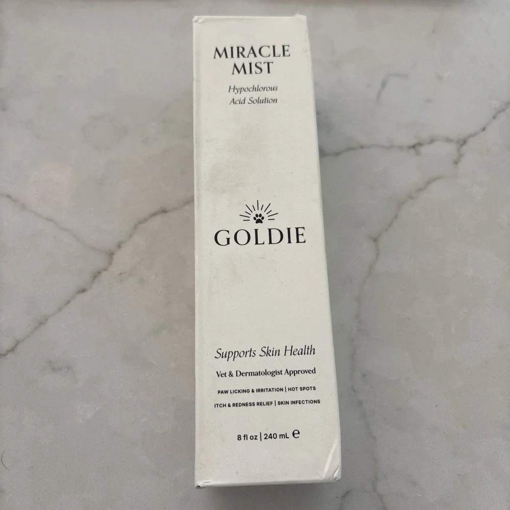 Goldie Dog Essentials Miracle Mist Hypochlorous Acid Spray for Dogs 8oz, Clear